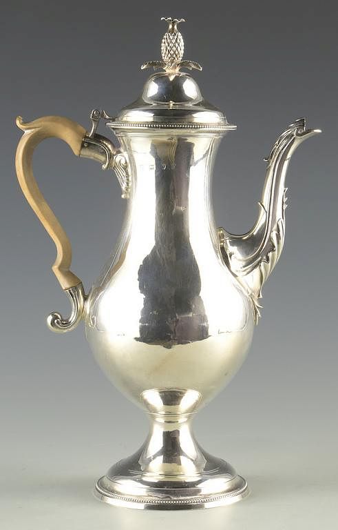 Appraisal: Geo III Sterling Coffee Pot English sterling silver coffee pot