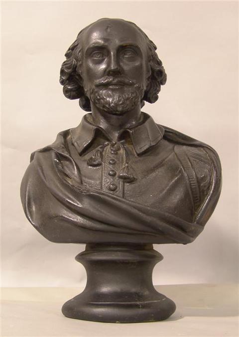 Appraisal: PLASTER BUST OF SHAKESPEARE PAINTED BLACK