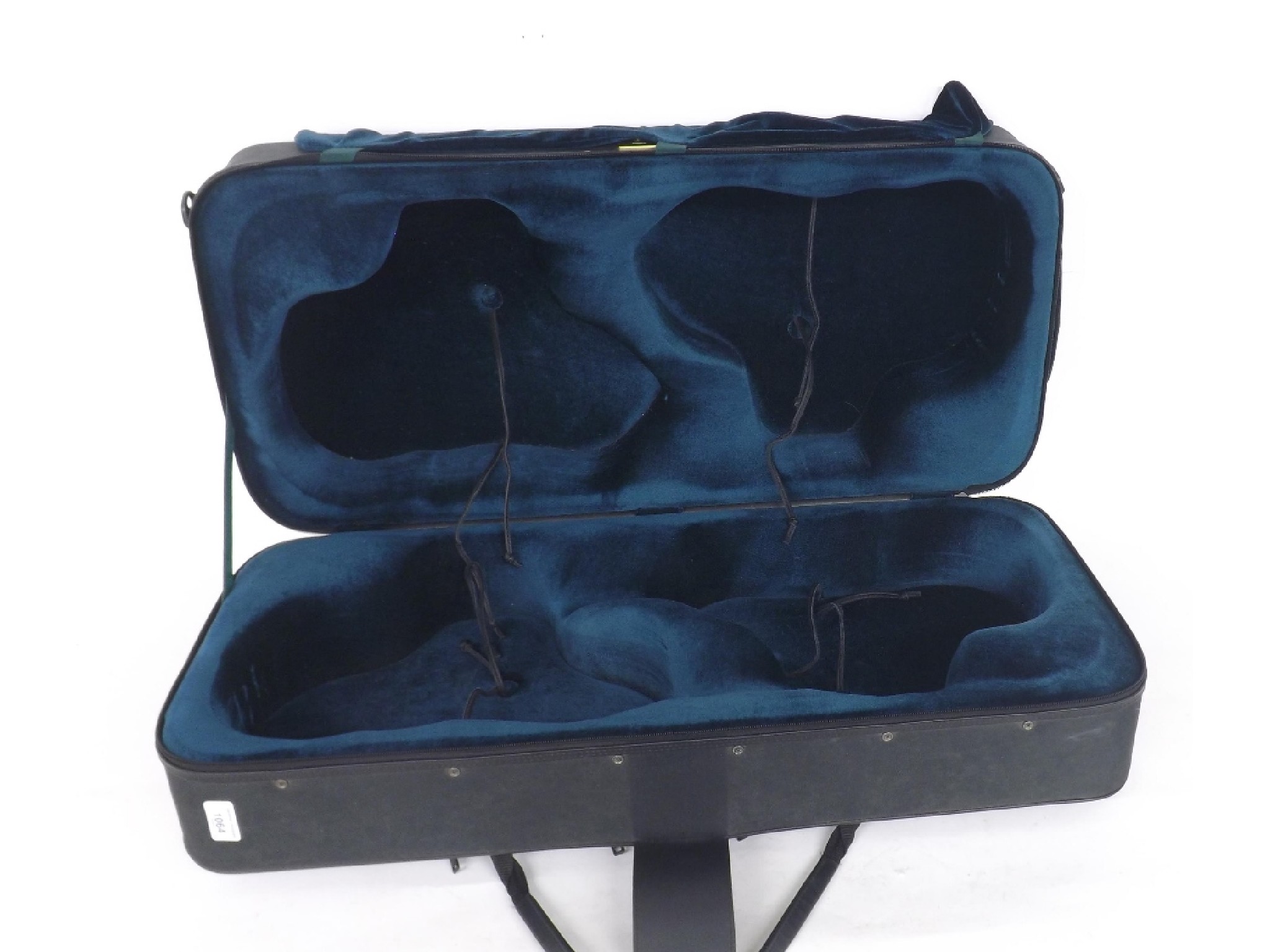 Appraisal: Good oblong quad violin case with outer zipper cover also