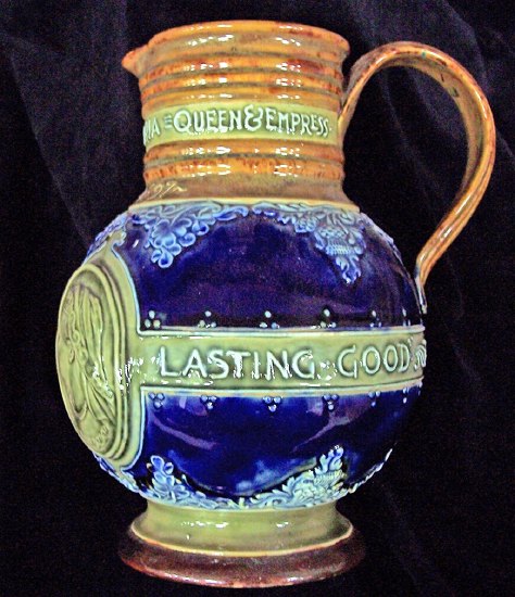 Appraisal: A Doulton Lambeth jug commemorating the Jubilee decorated busts verses