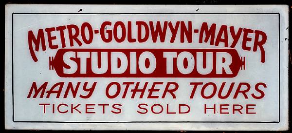 Appraisal: A vintage Hollywood tourist sign circa s Made of glass