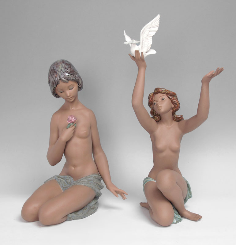 Appraisal: TWO LLADRO GRES FIGURINES BY SALVADOR DEBON PEACE OFFERING issued