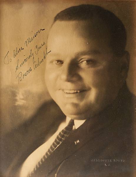 Appraisal: ARBUCKLE ROSCOE FATTY - Photograph Signed Roscoe Arbuckle and inscribed