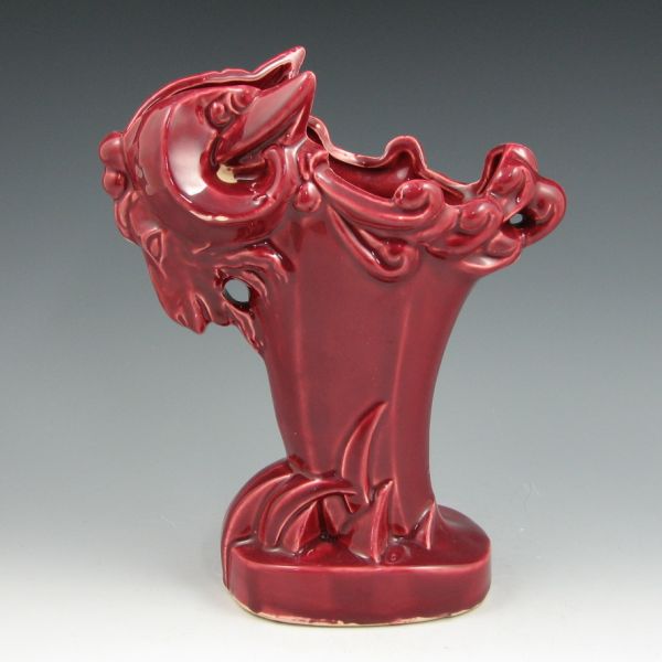 Appraisal: McCoy ram's head vase in maroon gloss Marked McCoy Mint