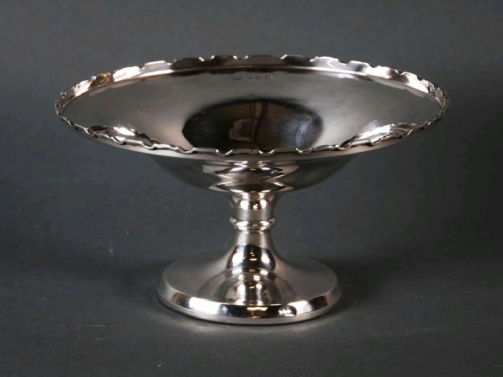 Appraisal: EARLY TWENTIETH CENTURY SILVER PEDESTAL BON BON DISH the bowl