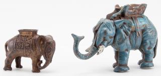 Appraisal: Elephant Toy Banks Elephant Toy Banks Two cast iron toy