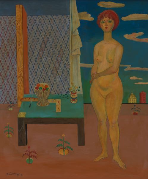 Appraisal: FRANK DININNO AMERICAN - x April Nude Oil on panel