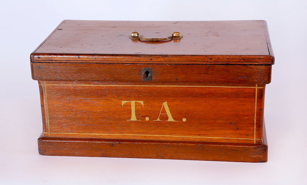 Appraisal: th Century English T A Painted Wood Box Exclusive on