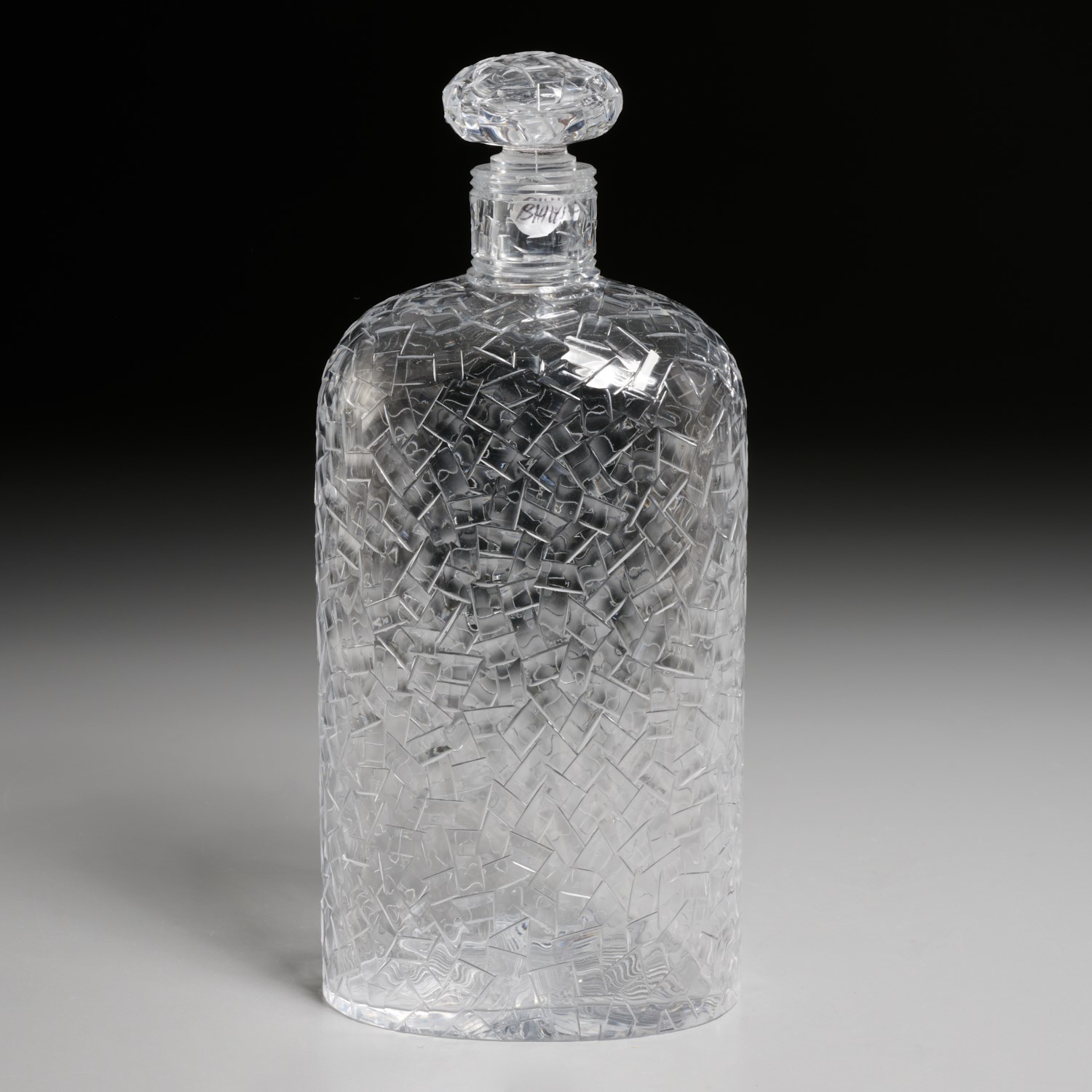 Appraisal: STEVENS WILLIAMS MODERNIST GLASS DECANTER th c intricately cut with