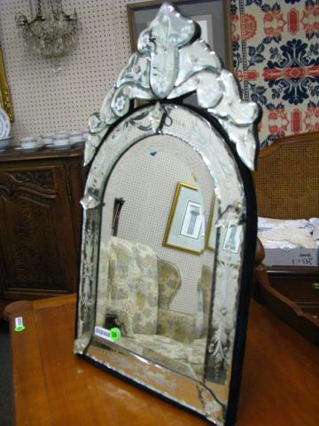 Appraisal: Vintage Venetian glass dressing table mirror easel back '' x