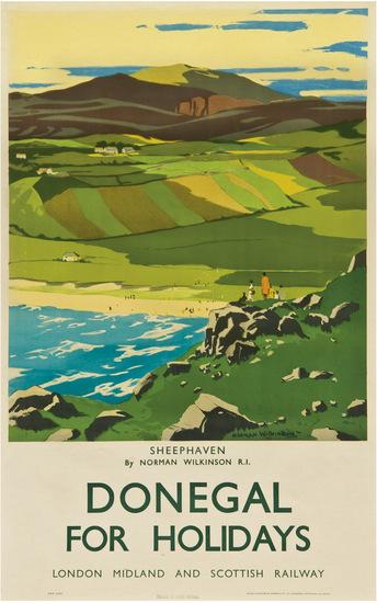 Appraisal: WILKINSON Norman PRI DONEGAL Sheephaven LMS lithograph in colours c