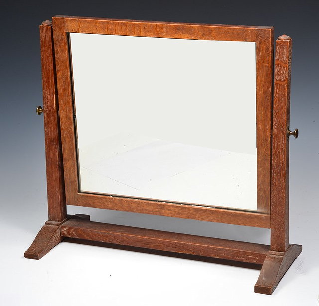 Appraisal: A HEALS LIMED OAK DRESSING TABLE MIRROR with simple square