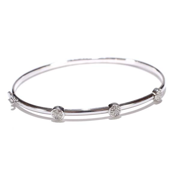 Appraisal: Ladies K White Gold and Diamond Bangle Bracelet