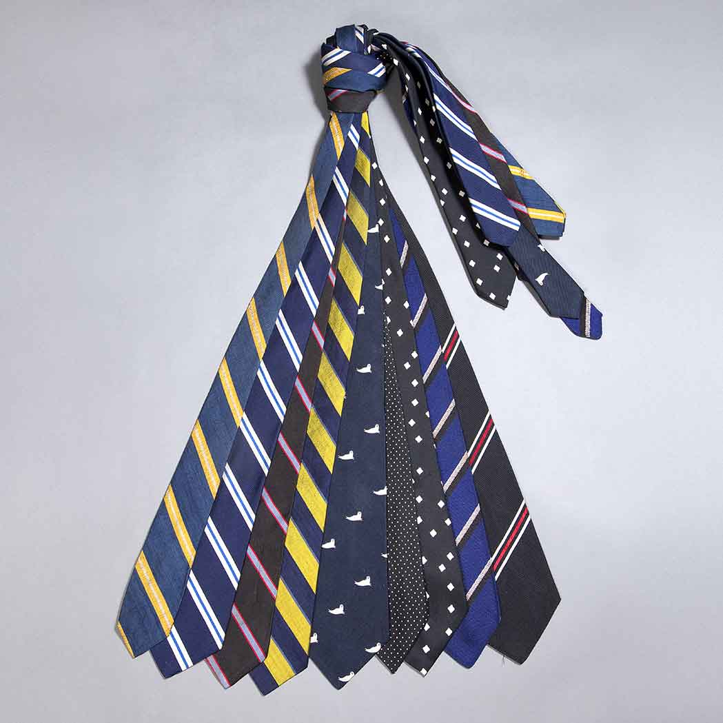 Appraisal: Collection of Nine Neckties Comprising rep dot and insignia patterned