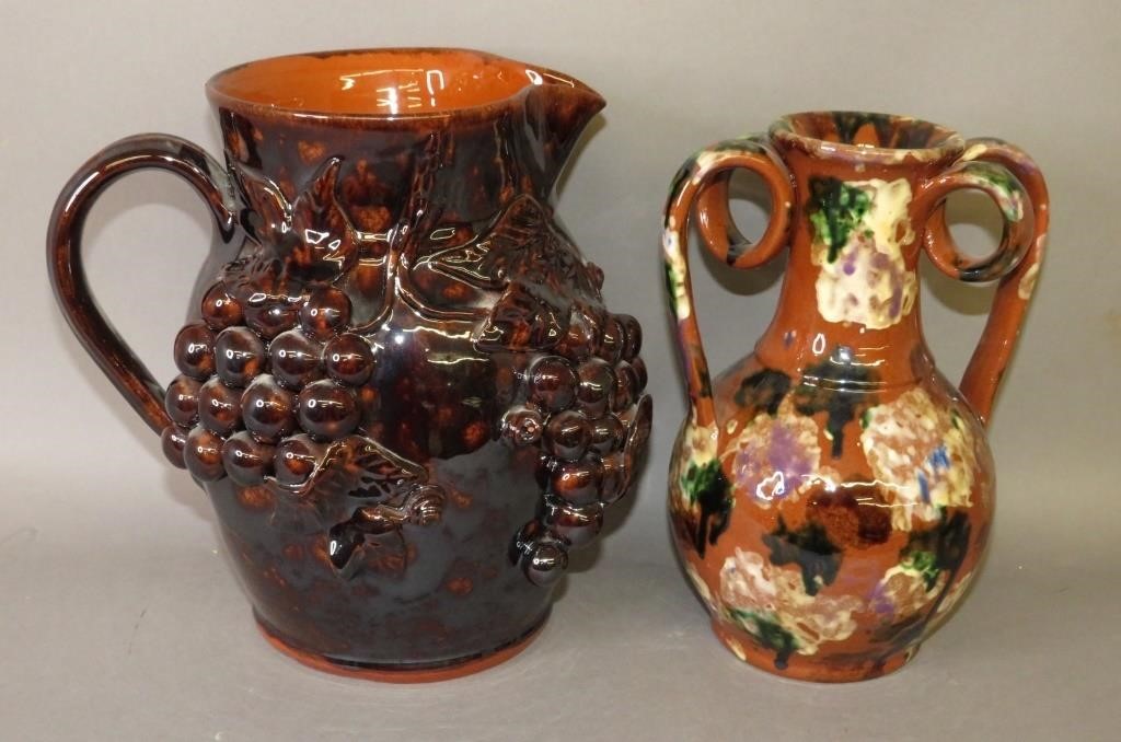 Appraisal: PIECES OF FOLK ART REDWARE BY NOLDE FOREST POTTEca both