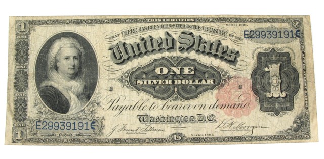 Appraisal: LARGE SIZE U S ONE DOLLAR SILVER CERTIFICATE FR- series