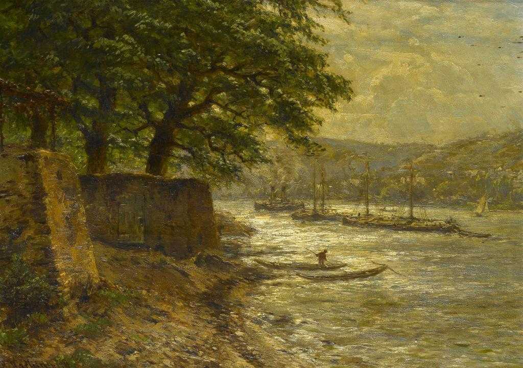 Appraisal: HEINRICH HARTUNG - SUNLIT RIVER SCENE AFTER SHOWERS signed and