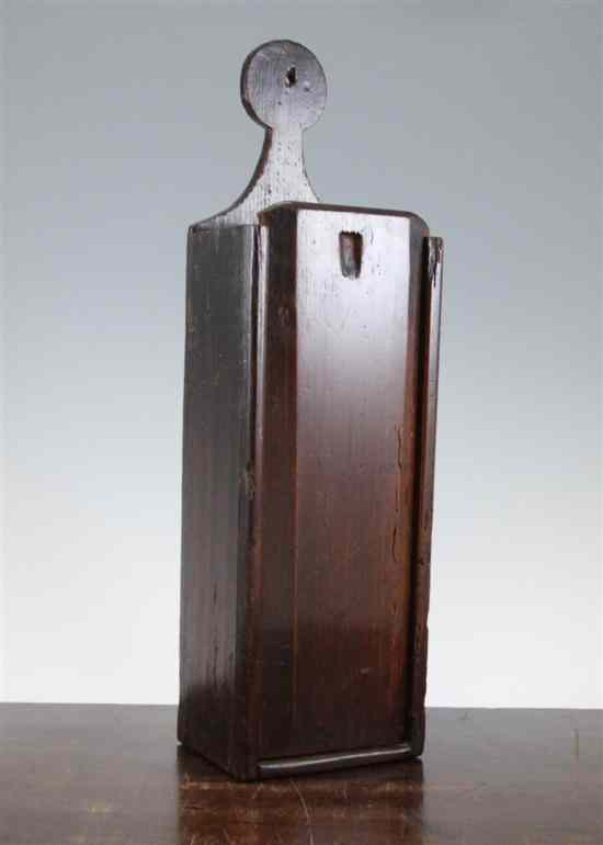 Appraisal: An th century fruitwood candle box in Estimate - Descriptions