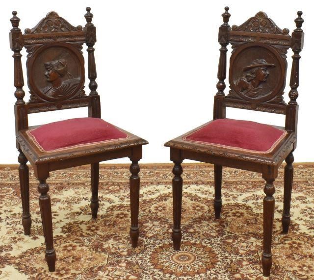 Appraisal: lot of French Provincial oak chairs Brittany late th c