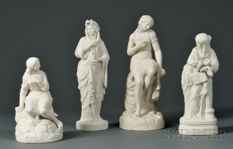 Appraisal: Four Female Parian Figures England mid to late th century