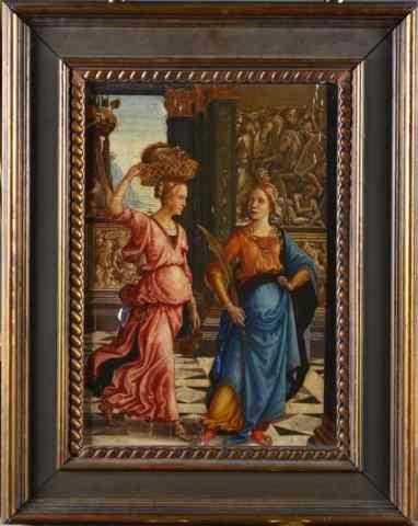 Appraisal: Old Masters Style Oil Painting on Wood PanelFinely painted to