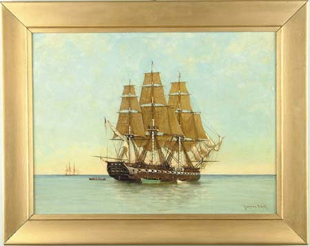 Appraisal: C MYRON CLARK American - SHIP PORTRAIT CONSTITUTION Ship is