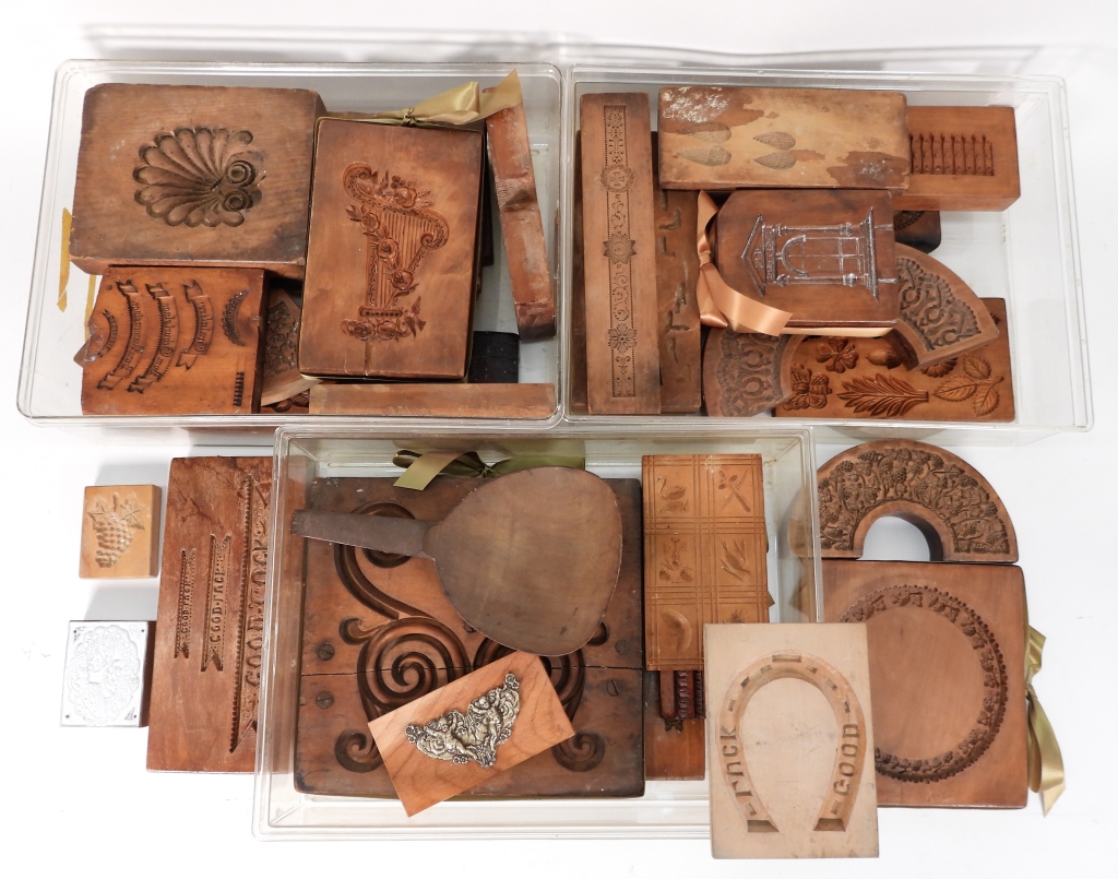 Appraisal: LG COLLECTION OF WOOD CONFECTIONERY MOLDS United States th CenturyCollection