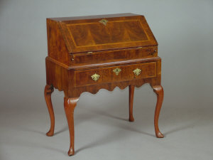 Appraisal: A William and Mary style walnut bureau on stand early