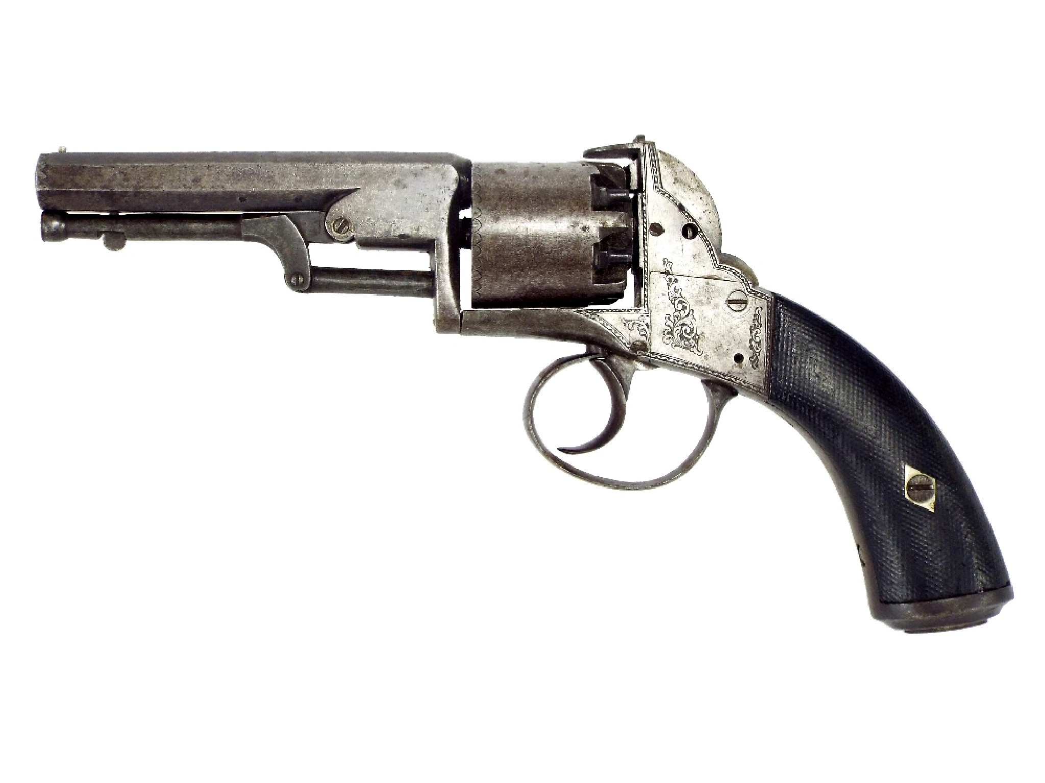 Appraisal: th century Webley percussion revolver the octagonal barrel inscribed J