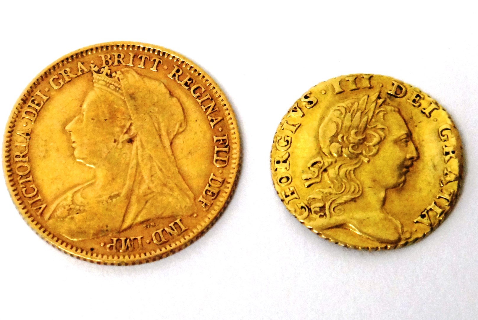 Appraisal: A Victoria old head half sovereign and a George III