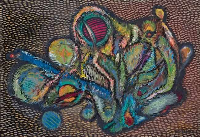 Appraisal: ROLPH SCARLETT American - Biomorphic Abstraction oil on canvas signed