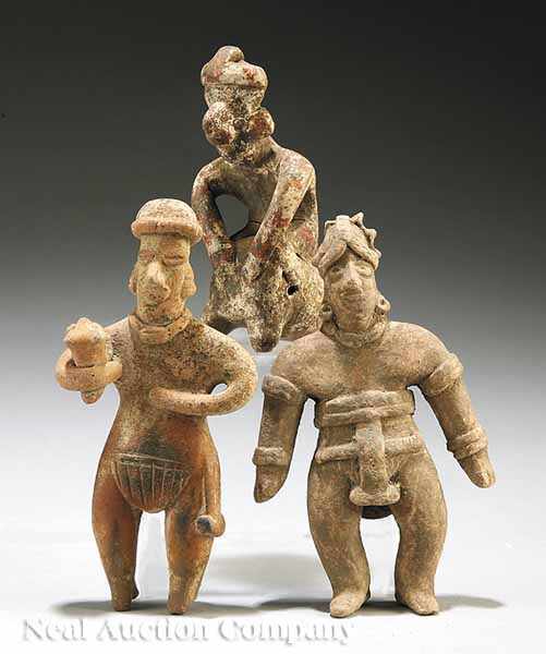 Appraisal: A Group of Three Jalisco Pottery Male Figures c BC