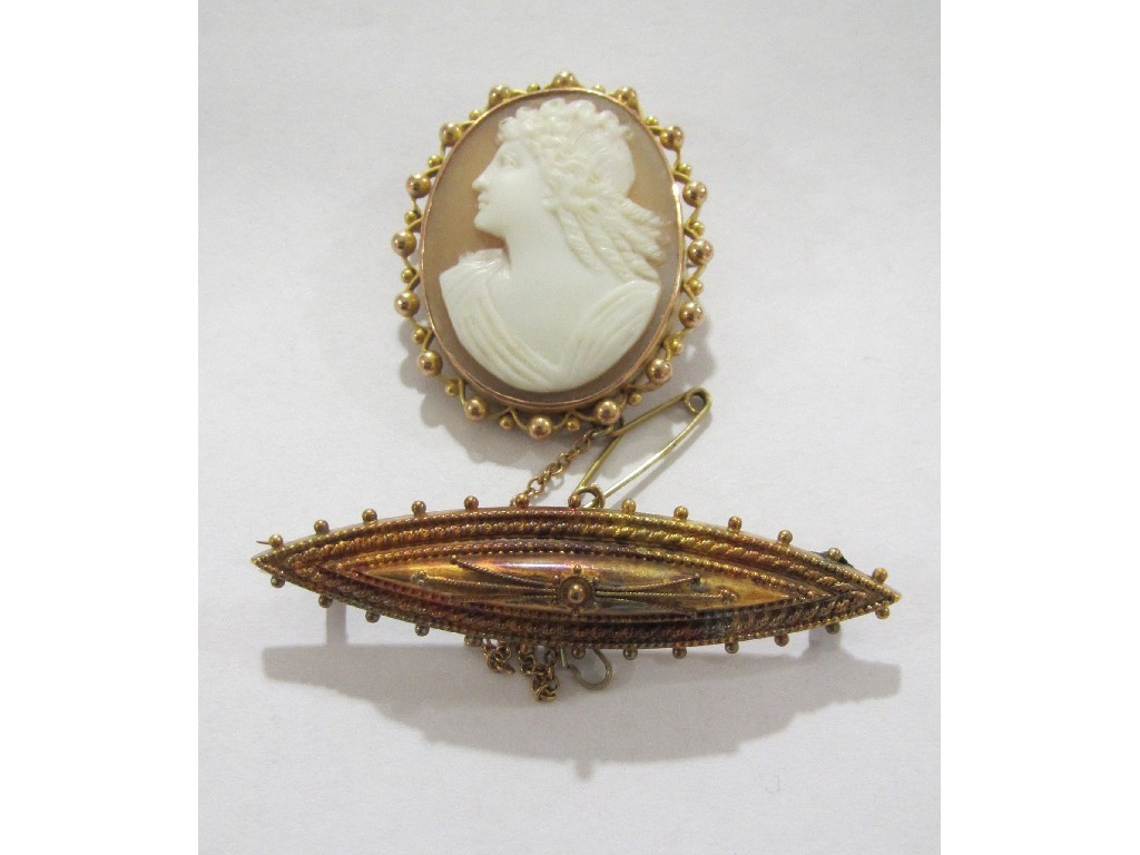 Appraisal: Lot comprising ct gold bar brooch and a ct gold