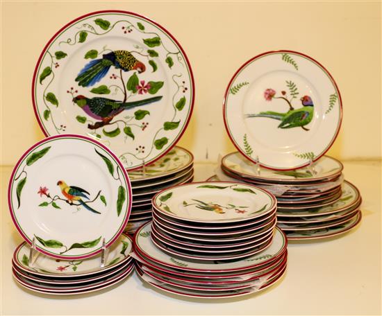 Appraisal: Sale Lot A Lynn Chase Porcelain Dinner Service Birds of