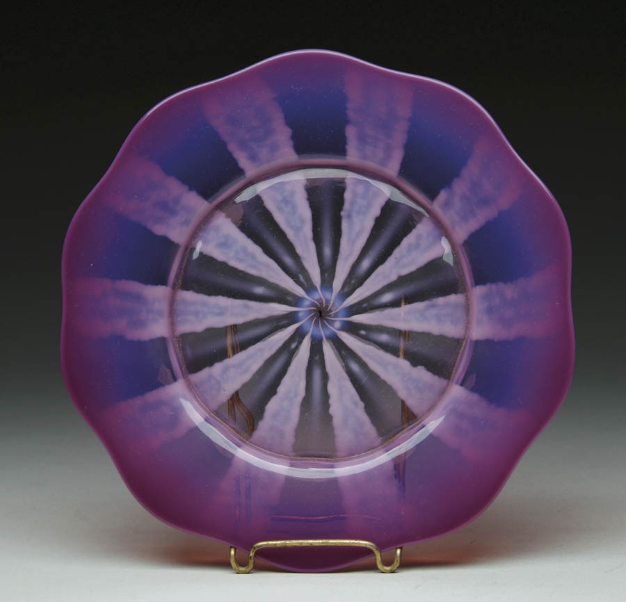 Appraisal: TIFFANY PASTEL PLATE Tiffany pastel plate has outwardly radiating white