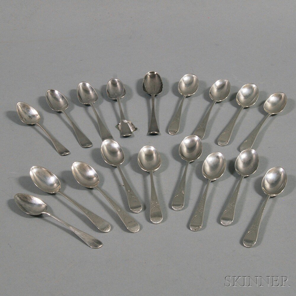 Appraisal: Eighteen English Silver Coffee Spoons a set of twelve spoons