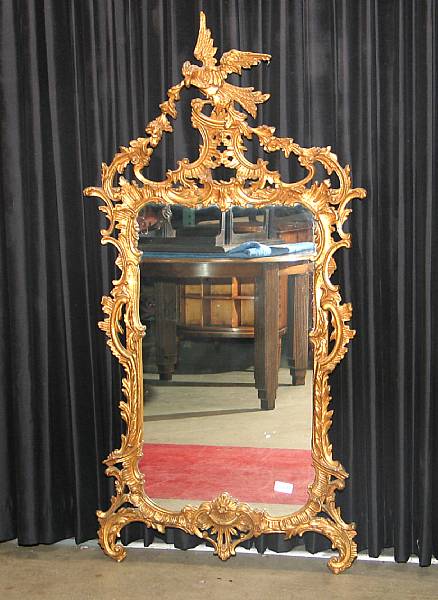 Appraisal: A Chippendale style giltwood mirror th century height ft in