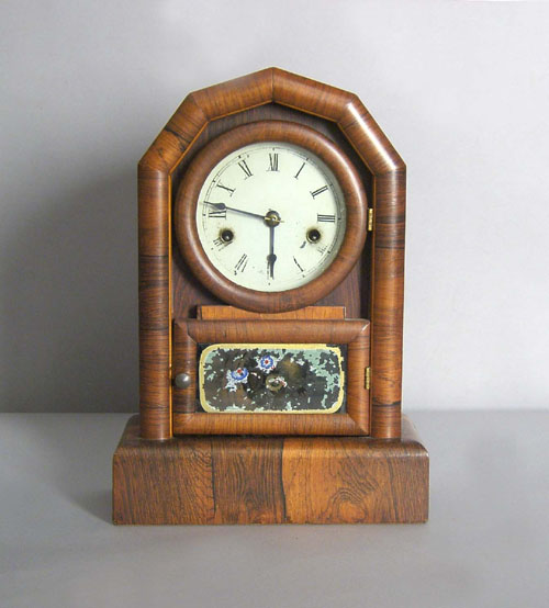 Appraisal: New Haven rosewood veneer shelf clock h