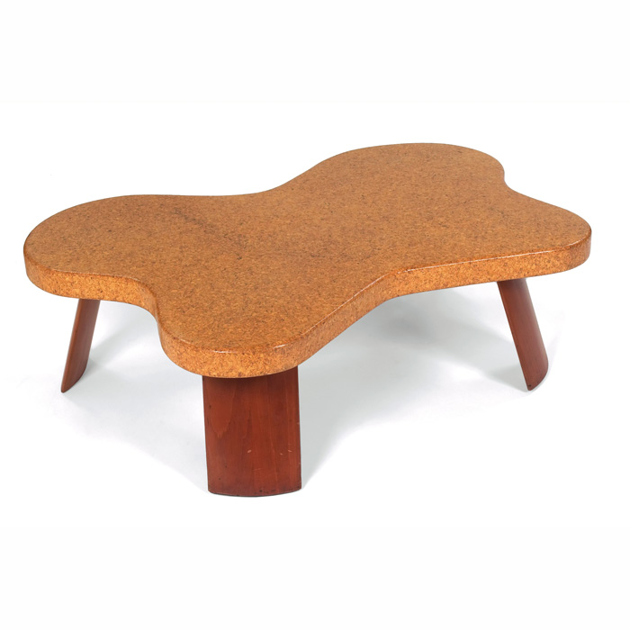 Appraisal: Paul Frankl coffee table by Johnson Furniture Co biomorphic cork