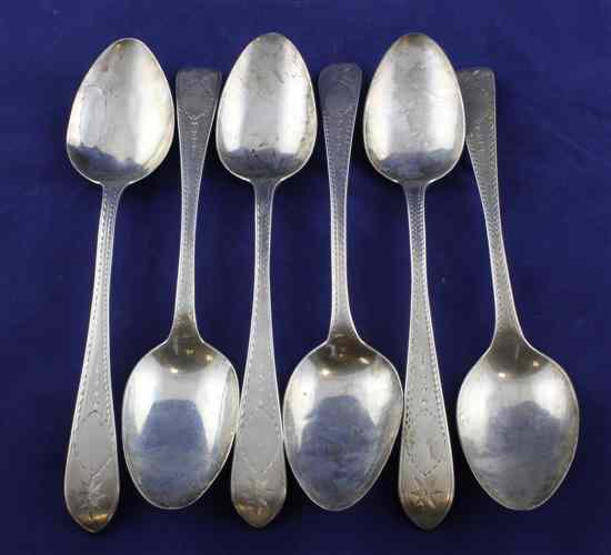 Appraisal: A matched set of six William IV Irish silver bright