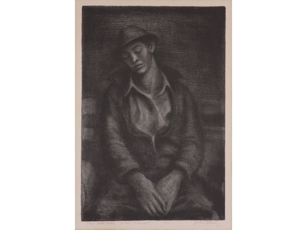 Appraisal: Julius Bloch PA - Tired Hitchhiker lithograph pencil signed and