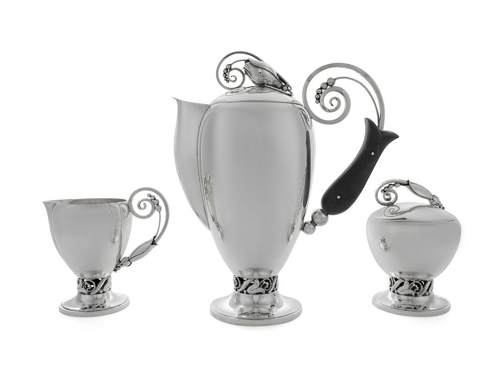 Appraisal: An American Silver Three-Piece Tea Service An American Silver Three-Piece