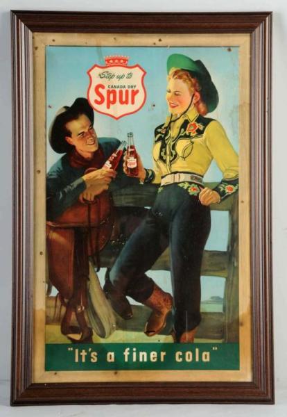 Appraisal: Cardboard Spur Poster Description s Framed under glass General overall