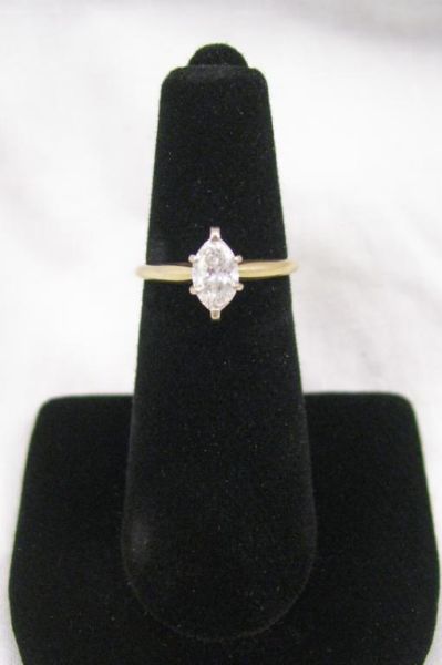 Appraisal: kt Yellow Gold Diamond Ring Leon Miller Pittsburgh PA Marquis