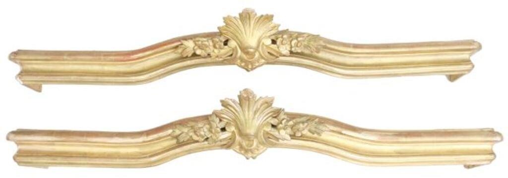 Appraisal: pair Louis XV style giltwood valences pelmets th c having