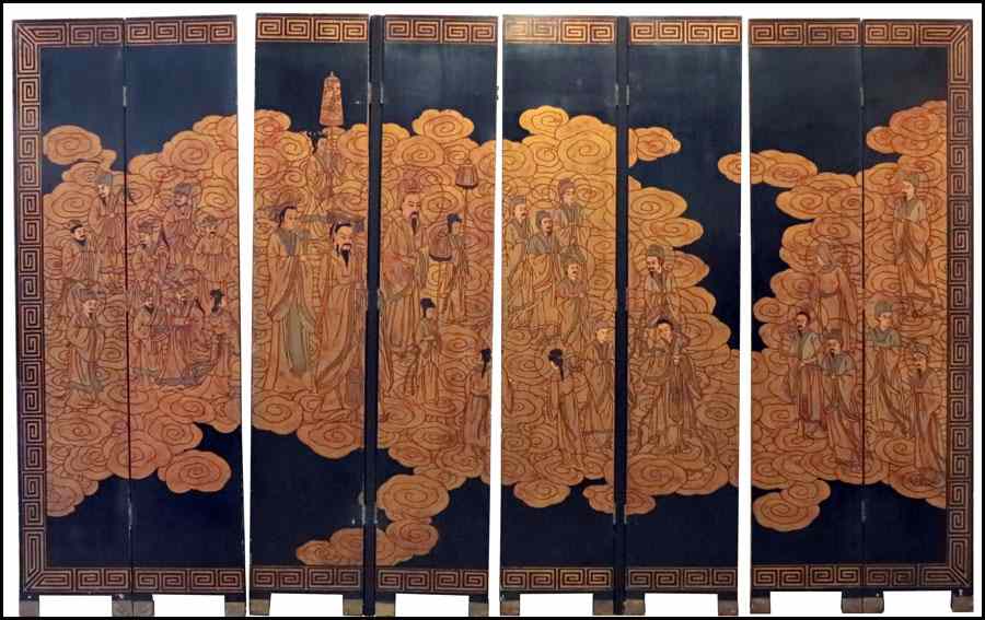 Appraisal: CHINESE EIGHT PANEL FLOOR SCREEN Each panel '' x ''