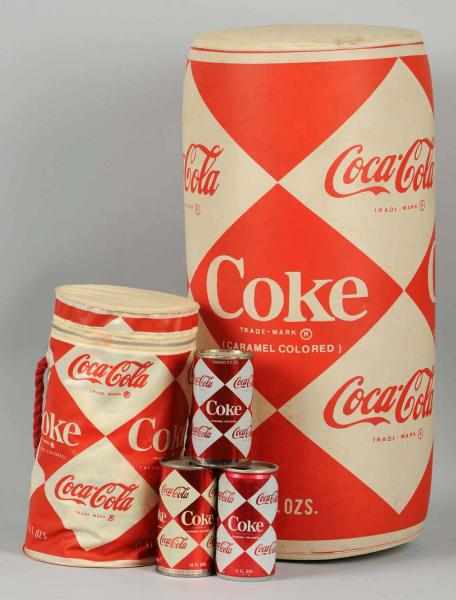 Appraisal: Coca-Cola Diamond Can Lot of Pieces Three cans including one