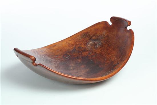 Appraisal: BUTTER BOWL American th century hardwood Shallow carved bowl with