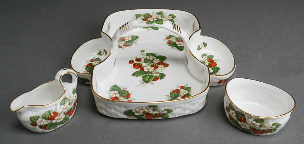 Appraisal: HAMMERSLEY CO 'STRAWBERRY RIPE' THREE-PIECE PORCELAIN STRAWBERRY SETHammersley Co 'Strawberry