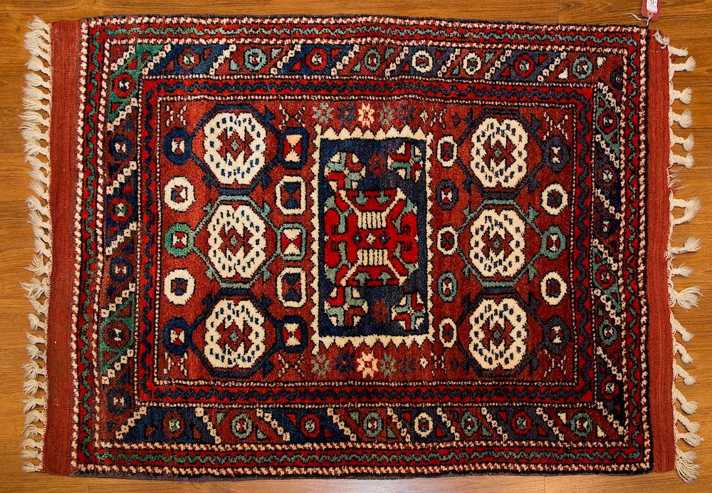 Appraisal: Turkish Balikesir Kazak Rug x hand knotted wool foundation Condition